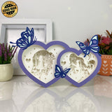 Love 2 - Double Heart Papercut Lightbox File - 7x10,6" - Cricut File - LightBoxGoodMan - LightboxGoodman