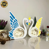 Love 2 - Paper Cut Swan Light Box File - Cricut File - 7x8 inches - LightBoxGoodMan - LightboxGoodman