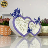 Love 3 - Double Heart Papercut Lightbox File - 7x10,6" - Cricut File - LightBoxGoodMan - LightboxGoodman