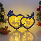 Love - Double Heart Papercut Lightbox File - 7x10,6" - Cricut File - LightBoxGoodMan - LightboxGoodman