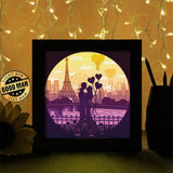 Love In Paris 5 - Paper Cutting Light Box - LightBoxGoodman - LightboxGoodman