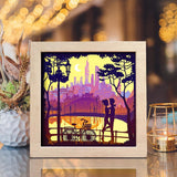 Love in The Park Square – Paper Cut Light Box File - Cricut File - 8x8 Inches - LightBoxGoodMan