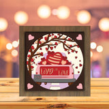 Love Truck – Paper Cut Light Box File - Cricut File - 8x8 Inches - LightBoxGoodMan