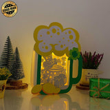 Lucky Beer - St. Patrick's Beer Mug Papercut Lightbox File - Cricut File - 9x7 Inches - LightBoxGoodMan - LightboxGoodman