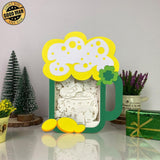 Lucky Beer - St. Patrick's Beer Mug Papercut Lightbox File - Cricut File - 9x7 Inches - LightBoxGoodMan - LightboxGoodman