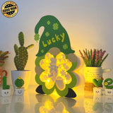 Lucky Gnome - Lucky Gnome Papercut Lightbox File - St Patrick Motif - Cricut File - 10,3x6,3 inches - LightBoxGoodMan - LightboxGoodman