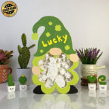 Lucky Gnome - Lucky Gnome Papercut Lightbox File - St Patrick Motif - Cricut File - 10,3x6,3 inches - LightBoxGoodMan - LightboxGoodman