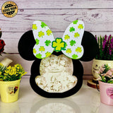 Lucky Mickey Couple 2 - Lucky Minnie Mouse Papercut Lightbox File - St Patrick Motif - Cricut File - 7x7 Inches - LightBoxGoodMan - LightboxGoodman