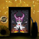 Maleficent - Colored Paper Cut Light Box File - Cricut File - 20x26cm - LightBoxGoodMan - LightboxGoodman