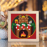 Mantel Stockings – Personalized Papercut Lightbox File - 8x8