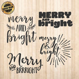 Merry and Bright - Cricut File - Svg, Png, Dxf, Eps - LightBoxGoodMan - LightboxGoodman