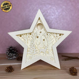 Merry Christmas 1 - Paper Cut Star Light Box File - Cricut File - 20x21cm - LightBoxGoodMan - LightboxGoodman