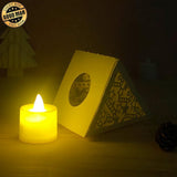 Merry Christmas 2 - Paper Cut Pyramid Lantern File - Cricut File - LightBoxGoodMan - LightboxGoodman