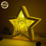 Merry Christmas 2 - Paper Cut Star Light Box File - Cricut File - 20x21cm - LightBoxGoodMan - LightboxGoodman