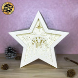 Merry Christmas 2 - Paper Cut Star Light Box File - Cricut File - 20x21cm - LightBoxGoodMan - LightboxGoodman