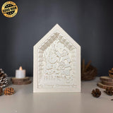 Merry Christmas 3 - Paper Cut House Light Box File - Cricut File - 13x19 cm - LightBoxGoodMan - LightboxGoodman