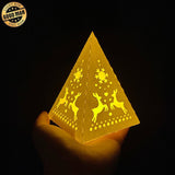 Merry Christmas 3 - Paper Cut Pyramid Lantern File - Cricut File - LightBoxGoodMan - LightboxGoodman