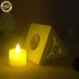 Merry Christmas 3 - Paper Cut Pyramid Lantern File - Cricut File - LightBoxGoodMan - LightboxGoodman