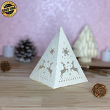 Merry Christmas 3 - Paper Cut Pyramid Lantern File - Cricut File - LightBoxGoodMan - LightboxGoodman