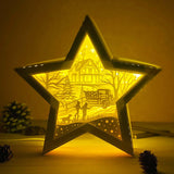 Merry Christmas 3 - Paper Cut Star Light Box File - Cricut File - 20x21cm - LightBoxGoodMan - LightboxGoodman