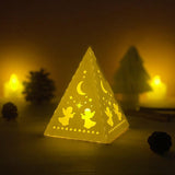 Merry Christmas 5 - Paper Cut Pyramid Lantern File - Cricut File - LightBoxGoodMan - LightboxGoodman