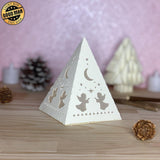 Merry Christmas 5 - Paper Cut Pyramid Lantern File - Cricut File - LightBoxGoodMan - LightboxGoodman