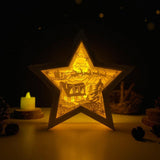 Merry Christmas 6 - Paper Cut Star Light Box File - Cricut File - 20x21cm - LightBoxGoodMan - LightboxGoodman