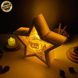 Merry Christmas 6 - Paper Cut Star Light Box File - Cricut File - 20x21cm - LightBoxGoodMan - LightboxGoodman