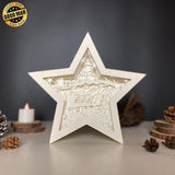 Merry Christmas 6 - Paper Cut Star Light Box File - Cricut File - 20x21cm - LightBoxGoodMan - LightboxGoodman