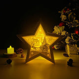 Merry Christmas 7 - Paper Cut Star Light Box File - Cricut File - 20x21cm - LightBoxGoodMan - LightboxGoodman