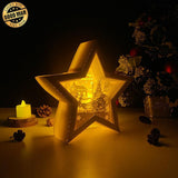 Merry Christmas 7 - Paper Cut Star Light Box File - Cricut File - 20x21cm - LightBoxGoodMan - LightboxGoodman