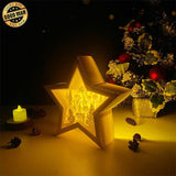 Merry Christmas 8 - Paper Cut Star Light Box File - Cricut File - 20x21cm - LightBoxGoodMan - LightboxGoodman