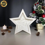 Merry Christmas 8 - Paper Cut Star Light Box File - Cricut File - 20x21cm - LightBoxGoodMan - LightboxGoodman