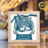 Merry Christmas Deer 3 – Paper Cut Light Box File - Cricut File - 8x8 inches - LightBoxGoodMan - LightboxGoodman