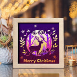 Merry Christmas Deer – Paper Cut Light Box File - Cricut File - 20x20cm - LightBoxGoodMan