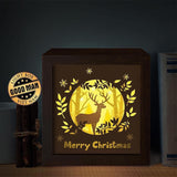 Merry Christmas Deer – Paper Cut Light Box File - Cricut File - 20x20cm - LightBoxGoodMan - LightboxGoodman