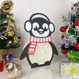 Merry Christmas - Paper Cut Penguin Light Box File - Cricut File - 25x20cm - LightBoxGoodMan - LightboxGoodman