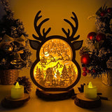 Merry Christmas - Paper Cut Reindeer Light Box File - Cricut File - 24,4x17cm - LightBoxGoodMan - LightboxGoodman