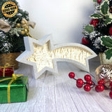 Merry Christmas - Paper Cut Star Light Box File - Cricut File - 28x13.7cm - LightBoxGoodMan - LightboxGoodman