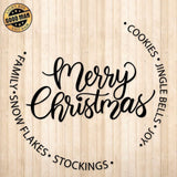 Merry Christmas Round Welcome Sign - Cricut File - Svg, Png, Dxf, Eps - LightBoxGoodMan - LightboxGoodman