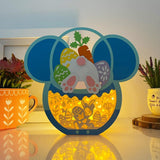 Mickey Bunny - Mickey Easter Basket Papercut Lightbox File - Cricut File - 7,7x8,4 Inches - LightBoxGoodMan