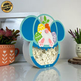 Mickey Bunny - Mickey Easter Basket Papercut Lightbox File - Cricut File - 7,7x8,4 Inches - LightBoxGoodMan - LightboxGoodman