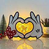 Mickey Love 2 - Paper Cut Mouse Hands Light Box File - Cricut File - 5,9x6.7 Inches - LightBoxGoodMan - LightboxGoodman