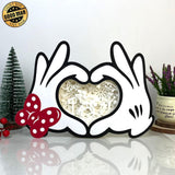 Mickey Love 2 - Paper Cut Mouse Hands Light Box File - Cricut File - 5,9x6.7 Inches - LightBoxGoodMan - LightboxGoodman