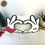 Mickey Love 2 - Paper Cut Mouse Hands Light Box File - Cricut File - 5,9x6.7 Inches - LightBoxGoodMan - LightboxGoodman