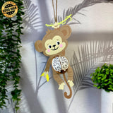 Monkey - 3D Monkey Lantern File - 11x7" - Cricut File - LightBoxGoodMan - LightboxGoodman