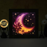 Moon Flower – Paper Cut Light Box File - Cricut File - 20x20cm - LightBoxGoodMan - LightboxGoodman