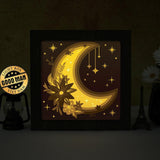 Moon Flower – Paper Cut Light Box File - Cricut File - 20x20cm - LightBoxGoodMan - LightboxGoodman