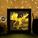 Moose 2 Square - Paper Cutting Light Box - LightBoxGoodman - LightboxGoodman