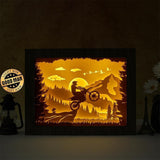 Motorcycle In The Mountain - Paper Cut Light Box File - Cricut File - 8x10 Inches - LightBoxGoodMan - LightboxGoodman